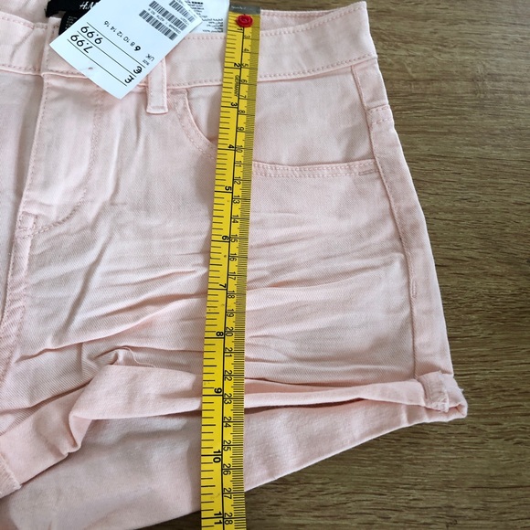 H&M pink shorts woman size 6 new high waist summer - Picture 4 of 5